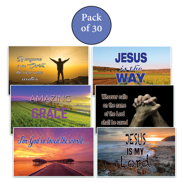 SALVATION CHRISTIAN POSTCARDS (30-Pack) - PERFECT GIVEAWAY FOR MINISTRIES AND SUNDAY SCHOOLS