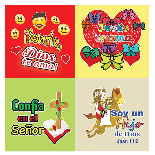 Spanish Smile God Loves You Stickers (5-Stickers) - Children Ministries Spanish Variety Stickers