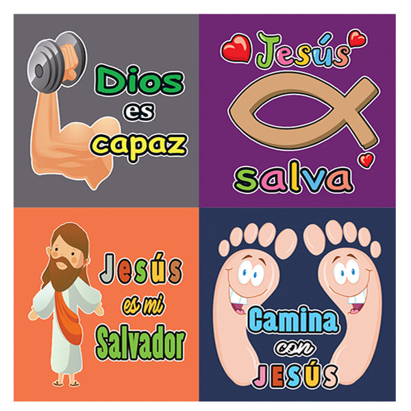 Spanish Smile God Loves You Stickers (5-Stickers) - Children Ministries Spanish Variety Stickers