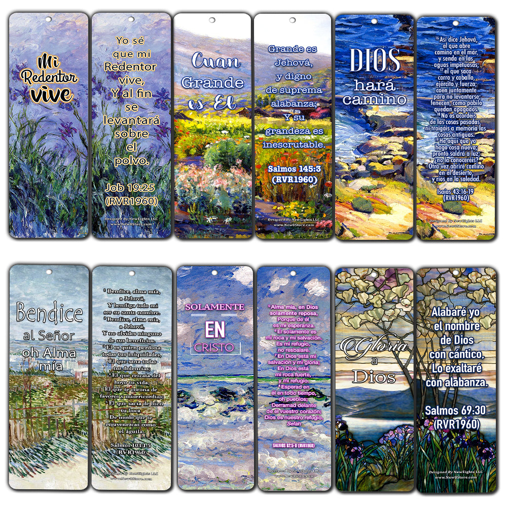 Spanish Christian Bible Verses Bookmarks - In Christ Alone (60-Pack) - Marcadores de Libros Cristianos para hombres para mujeres - Prayer Cards - Religious Christian Gift - Stocking Stuffers