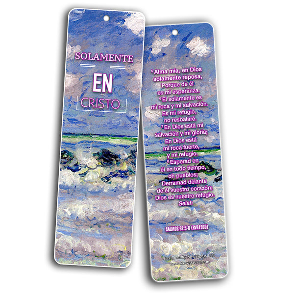 Spanish Christian Bible Verses Bookmarks - In Christ Alone (60-Pack) - Marcadores de Libros Cristianos para hombres para mujeres - Prayer Cards - Religious Christian Gift - Stocking Stuffers