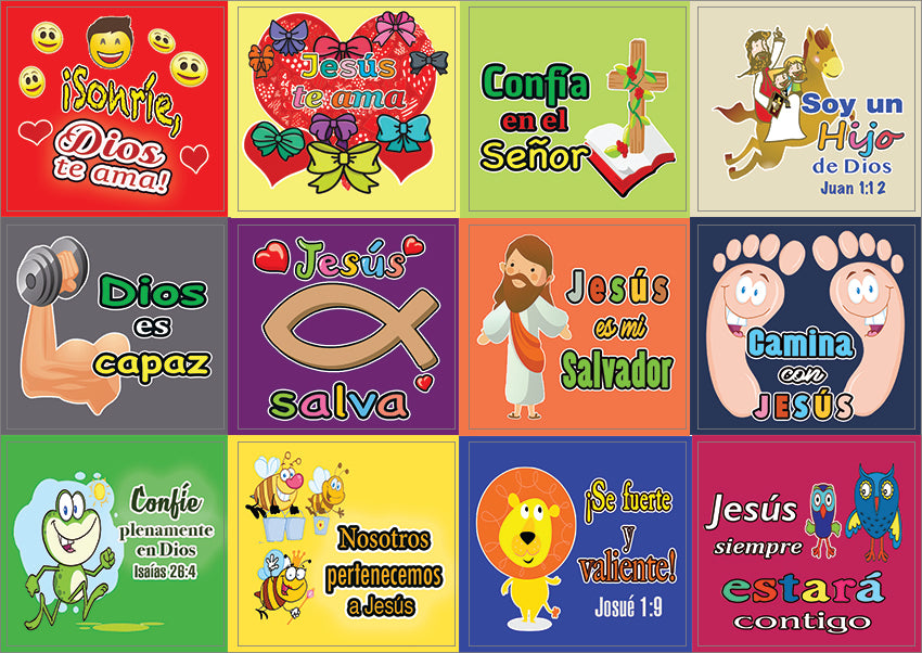 Spanish Smile God Loves You Stickers (5-Stickers) - Children Ministries Spanish Variety Stickers