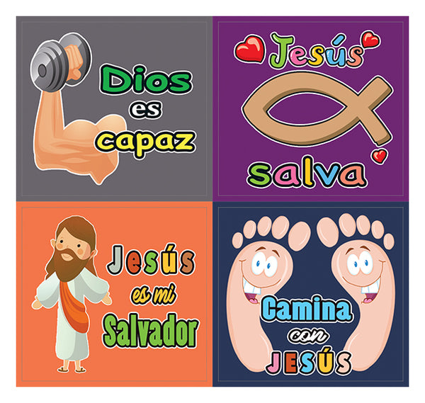 Spanish Smile God Loves You Stickers (20-Stickers) - Perfect Giveaways for Children Ministries