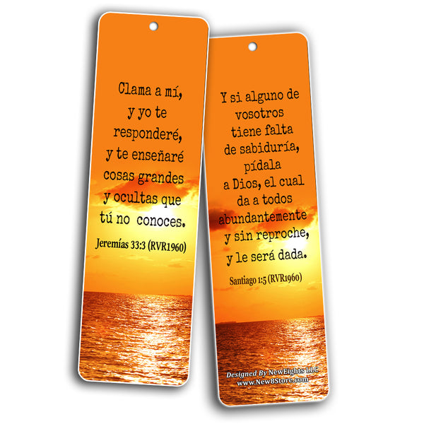 Spanish Wisdom Bible Verses Cards (30-Pack) - Bulk Buy Bookmarks Perfect for Mininstry and Gift Idea