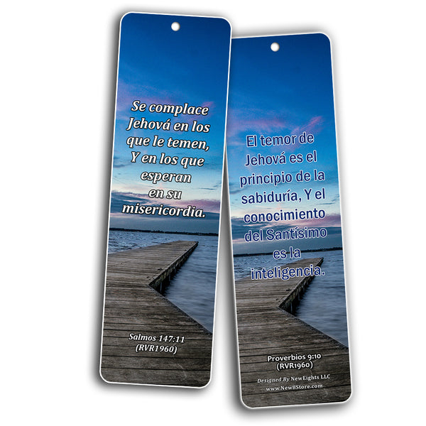 Spanish Scriptures Bookmarks - Fear of The Lord (60-Pack) - Perfect Gift Idea for Friends and Loved Ones