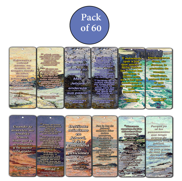 Spanish Scriptures Bookmarks to Encourage Your Men and Women (RVR1960) (60-Pack) - Handy Spanish Bible Verses About Success Collection
