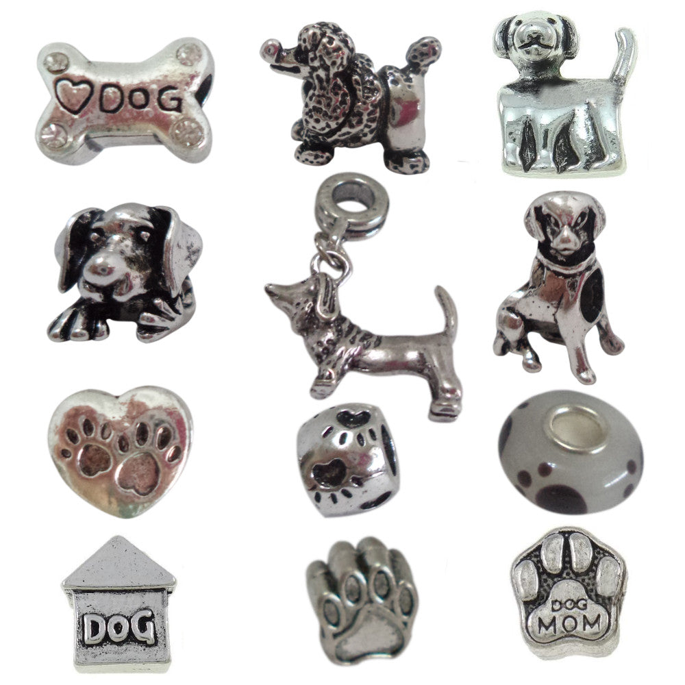 Cute Puppy Pet Dog N8 European Style Beads Charms for Bracelet Necklace Fit Pandora