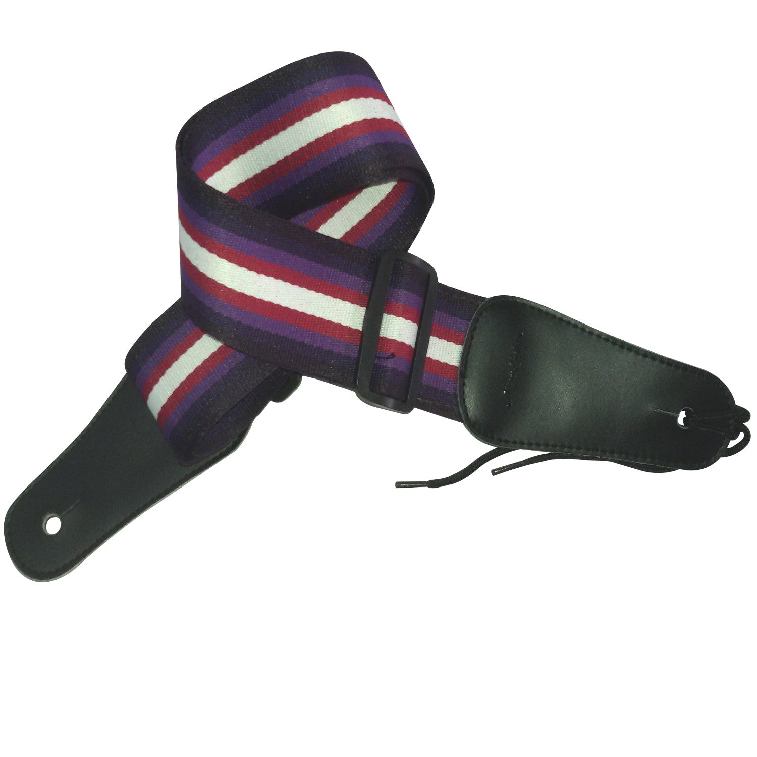 NewEights Purple Cotton Guitar Strap with Leather Ends - Adjustable Length - Great Cool Guitar Gifts