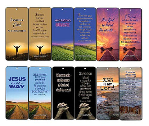 Bible Verse Cards (30-Pack) Salvation Scriptures Bookmarks John 3:16 - Collection of Bookmarks with Bible Texts About Salvation