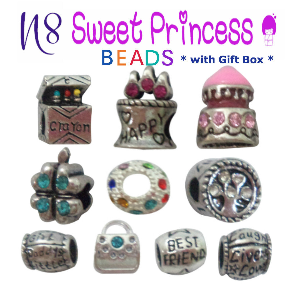 Sweet Princess N8 European Style Beads Charms for Bracelet Necklace Fit Pandora