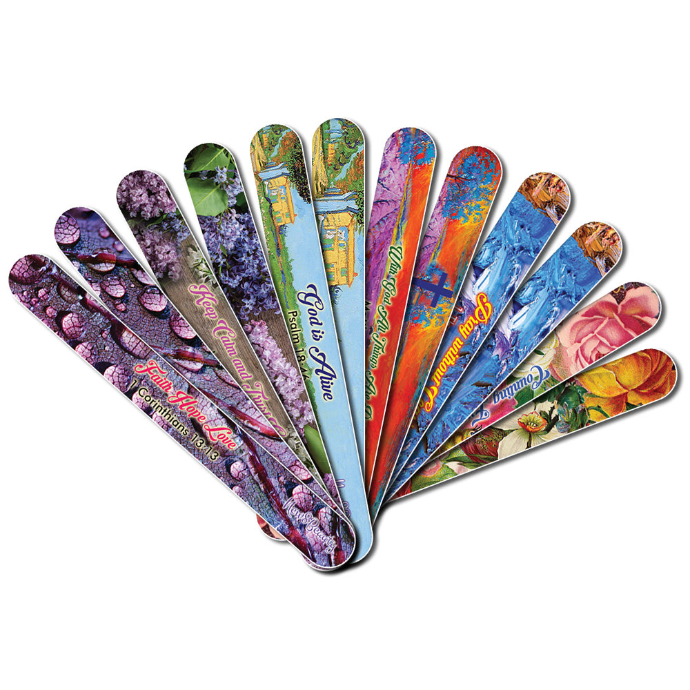 Christian Emery Board - Faith Hope Love (24-Pack) - 150/150 Grit Colorful Nail File - Nail Spa Party Favors Supplies - Best Stocking Stuffers Gift for Girls Women Kids Mom Girlfriend -